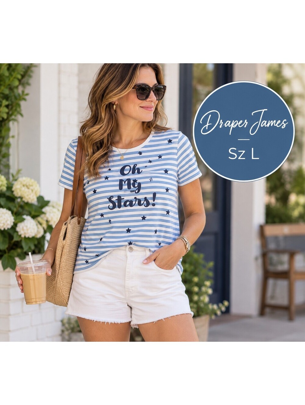 Draper James | L | Oh My Stars Striped Tee
